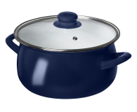 Altom Garnek emaliowany 16 cm 1,3 l pokrywka granat indukcja - 1611111 - zdjęcie 3